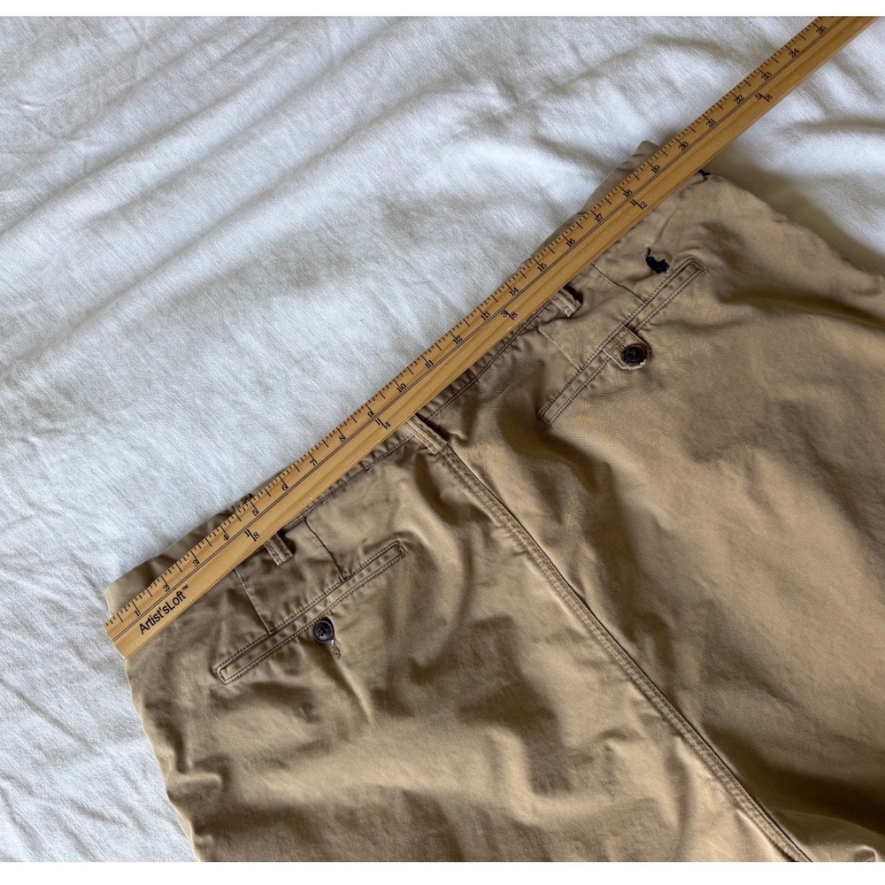 Polo Ralph Lauren Sz 42 Tan Khaki Stretch Classic Fit Chino Shorts Cotton Twill - Picture 5 of 9